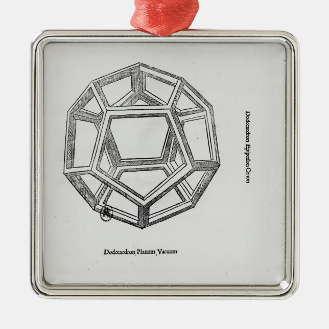 Dodecahedron, from 'De Divina Proportione' Metal Ornament (Front)