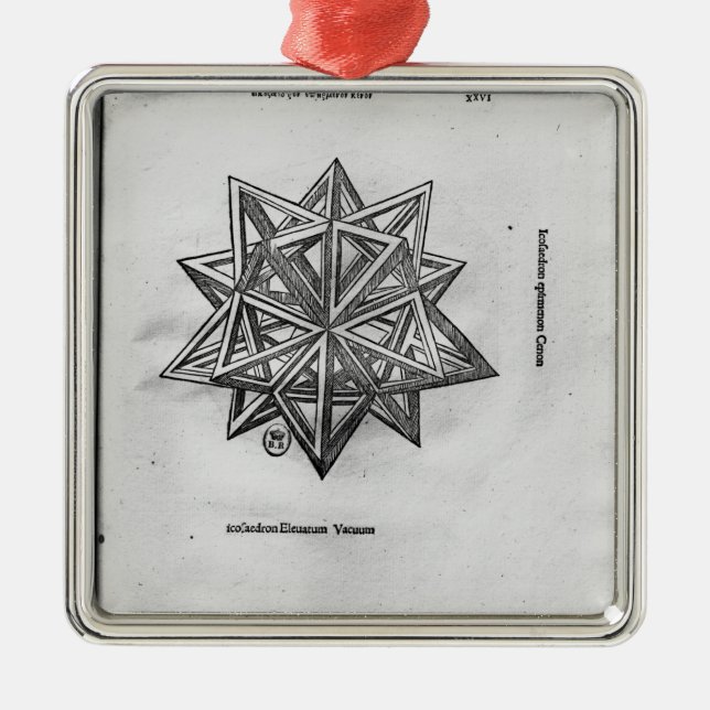 Dodecahedron, from 'De Divina Proportione' Metal Ornament (Front)