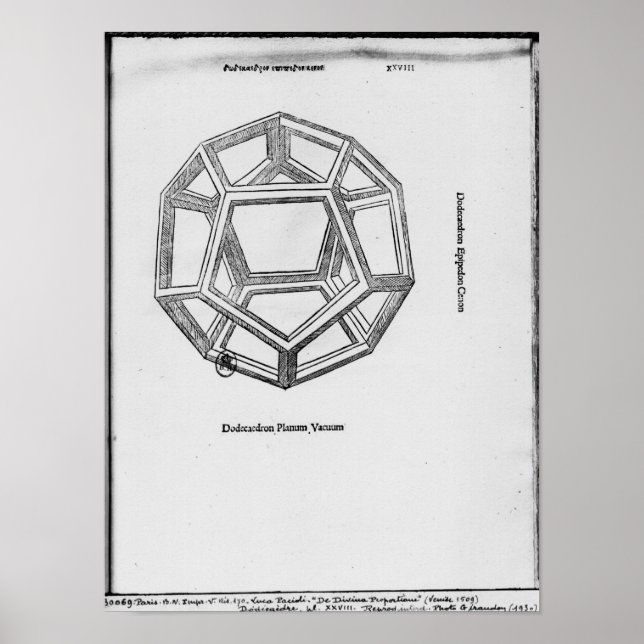 Dodecahedron, from 'De Divina Proportione' Poster (Front)