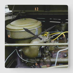 Dodg WC, wartime truck motor. 'Beeps' Square Wall Clock
