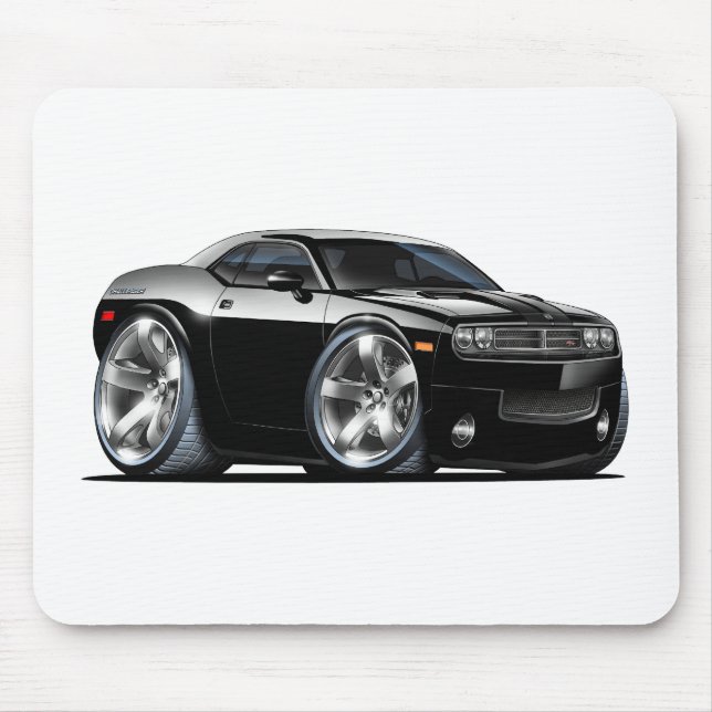 Dodge Challenger Black Car Mouse Pad (Front)
