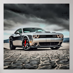 Dodge Challenger Hellcat in Nature Poster