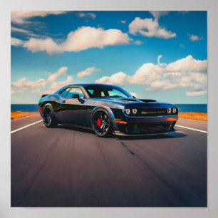 Dodge Challenger in Nature    Poster