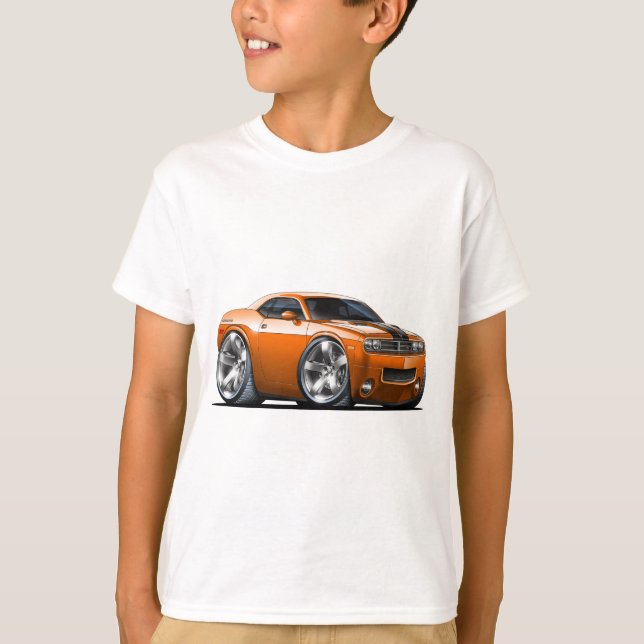 Dodge Challenger Orange Car T-Shirt (Front)