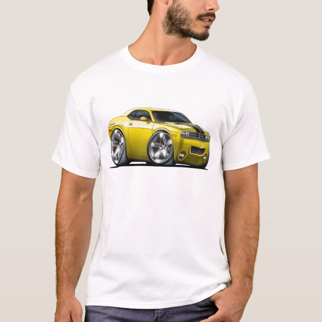 Dodge Challenger Yellow Car T-Shirt (Front)