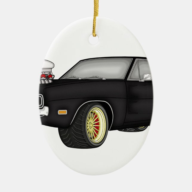 dodge charger ceramic ornament (Front)