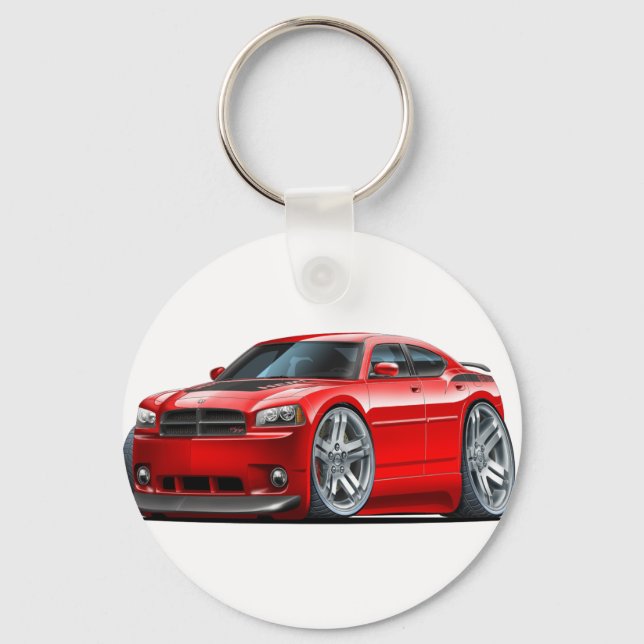 Dodge Charger Daytona Red Car Key Ring (Front)
