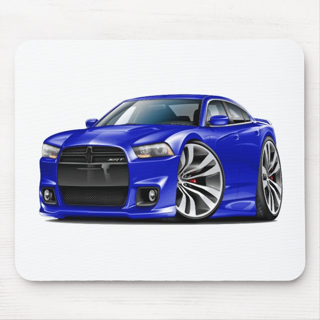 Dodge Charger SRT8 Blue Car Mouse Pad (Front)