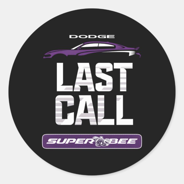 Dodge Charger Super Bee Last Call Classic Round Sticker (Front)