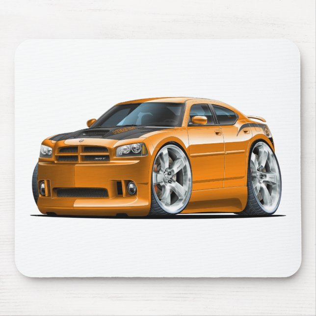 Dodge Charger Super Bee Orange Car Mouse Pad (Front)