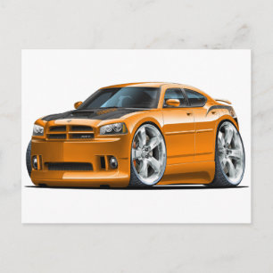 Dodge Charger Super Bee Orange Car Postcard