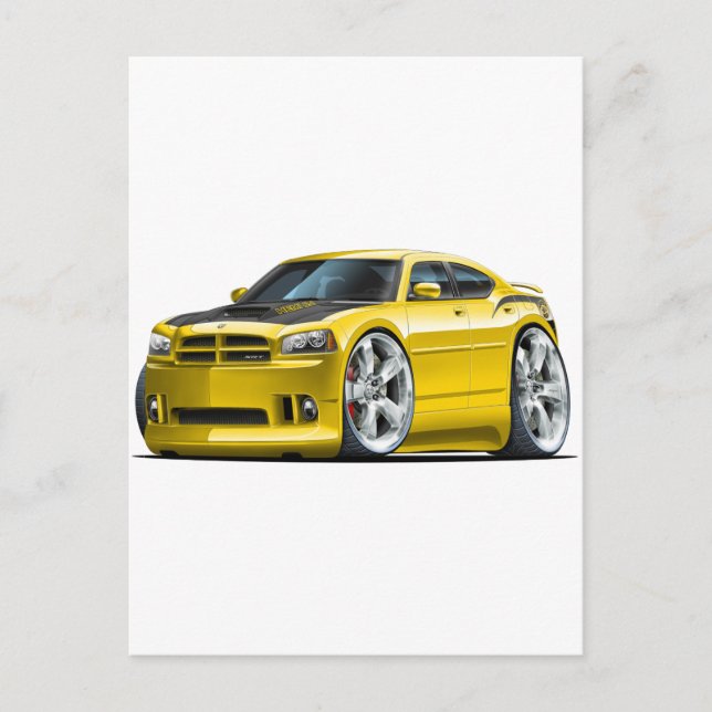 Dodge Charger Super Bee Yellow Car Postcard (Front)