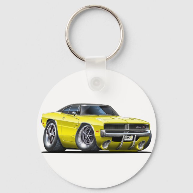 Dodge Charger Yellow Car Key Ring (Front)