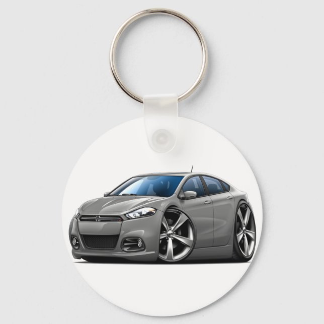 Dodge Dart Grey Car Key Ring (Front)