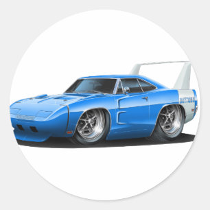 Dodge Daytona Blue Car Classic Round Sticker