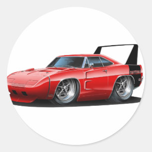 Dodge Daytona Red Car Classic Round Sticker