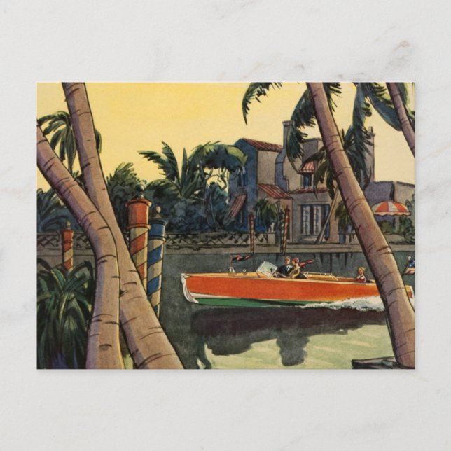 Dodge Motor Speed Boat Jungle Edward Wilson Postcard (Front)