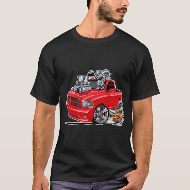 Dodge Ram red 1500 pickup Truck T-Shirt (Front)