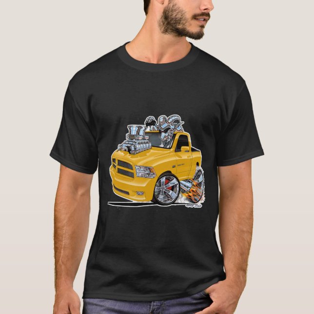 Dodge Ram yellow 1500 pickup Truck T-Shirt (Front)