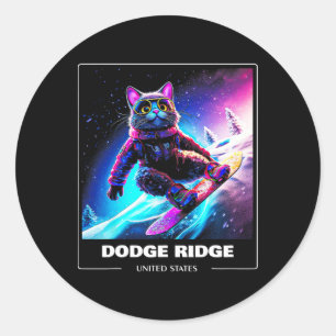 Dodge Ridge United States Ski Skiing Skier Classic Round Sticker