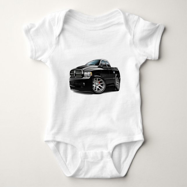 Dodge SRT10 Ram Dualcab Black Baby Bodysuit (Front)