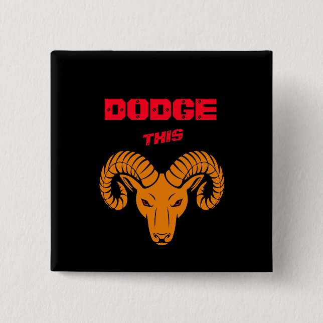 Dodge This Ram Aries Super Orange Sport 15 Cm Square Badge (Front)