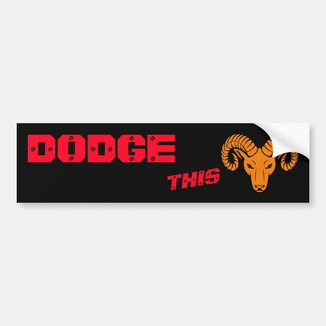Dodge This Ram Aries Super Orange Sport Bumper Sticker (Front)