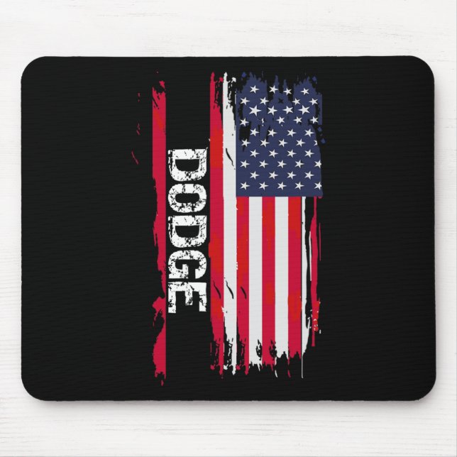 Dodge Usa Flag  Mouse Pad (Front)