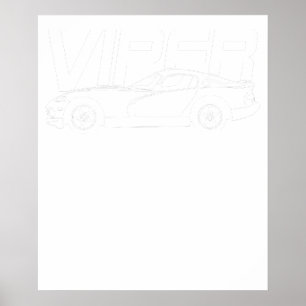 Dodge Viper 1996 Gts Stripes Poster