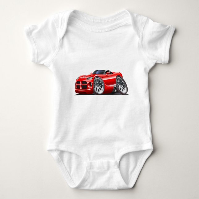 Dodge Viper Roadster Red Car Baby Bodysuit (Front)