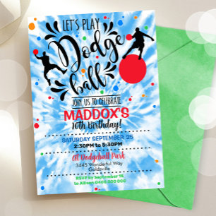 Dodgeball Party Invitation Boy Dodge Ball Invite
