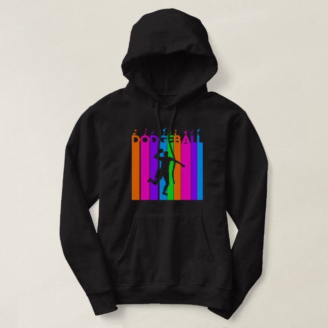 Dodgeball with Colourful Rainbow Bubbles Hoodie (Design Front)