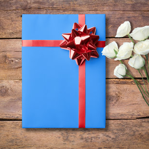 Dodger Blue Solid Colour Classic Elegant Wrapping Paper