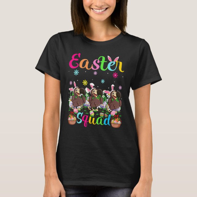 Dodo Bunny Ear  Easter Squad Dodo Bird Happy Easte T-Shirt (Front)