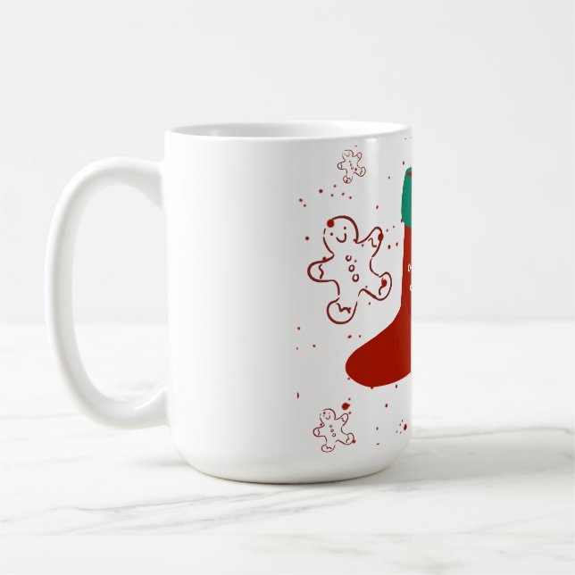 Dodo Craft Studio Cute Christmas Stocking Holiday. Coffee Mug (Left)