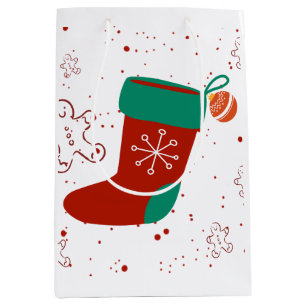 Dodo Craft Studio Cute Christmas Stocking Holiday. Medium Gift Bag
