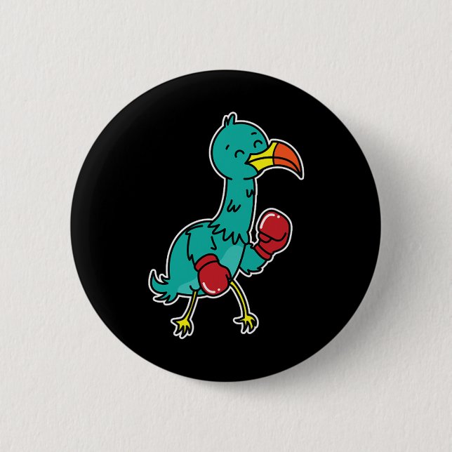 Dodo Does Boxing  6 Cm Round Badge (Front)