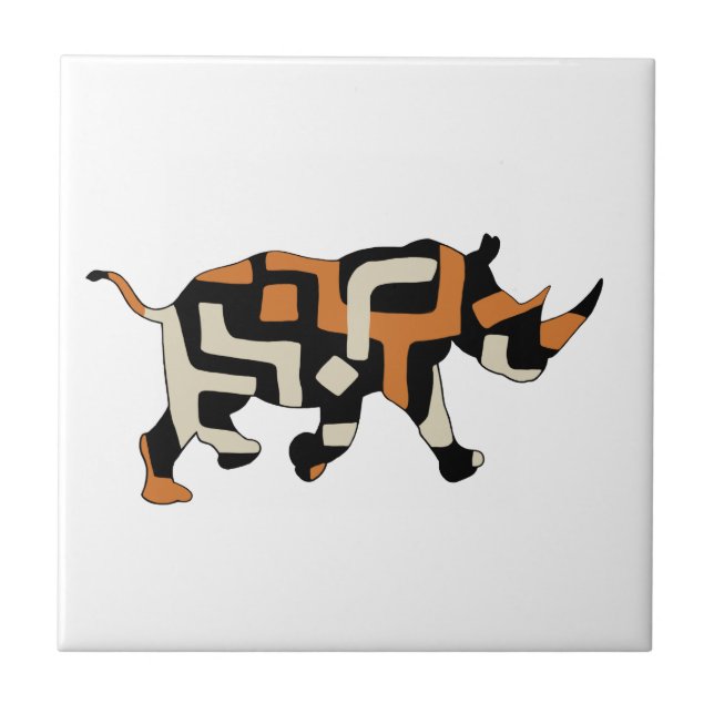 Dodo Duds (Endangered Species) Black Rhino Tile (Front)