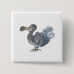 Dodo extinct bird  15 cm square badge