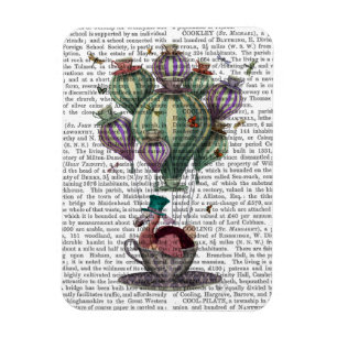 Dodo in Teacup with Dragonflies Magnet
