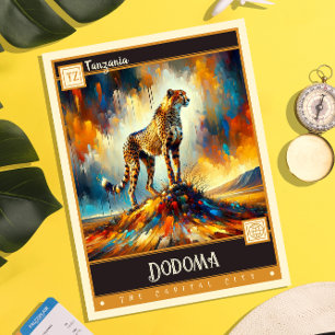 Dodoma, Tanzania Vintage Painting Postcard