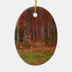 Doe a Deer in Lake Arrowhead Ceramic Ornament