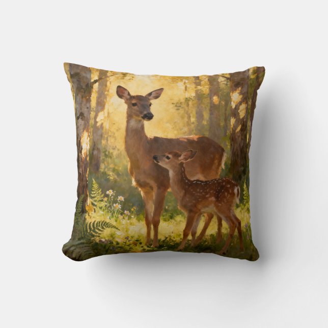 Doe and Fawn Cushion (Front)