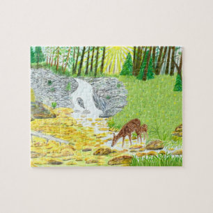 Doe and Fawn Jigsaw Puzzle