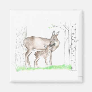 Doe and Fawn Magnet