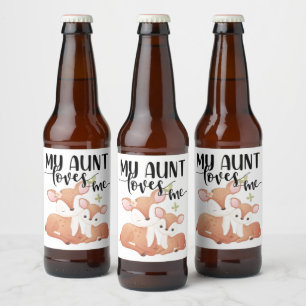 Doe and Fawn My Aunt Loves Me Beer Bottle Label