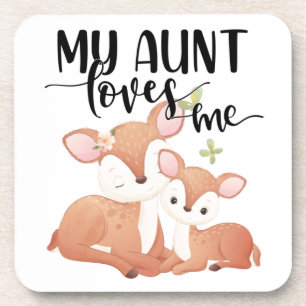 Doe and Fawn My Aunt Loves Me Coaster