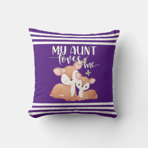 Doe and Fawn My Aunt Loves Me Cushion