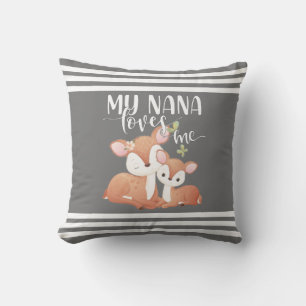 Doe and Fawn My Nana Loves Me Cushion