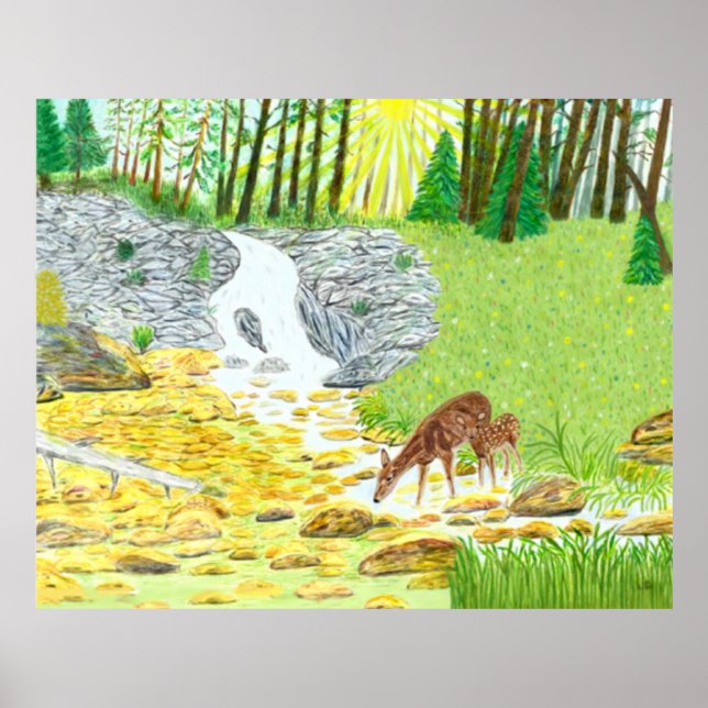 Doe and Fawn Poster (Front)